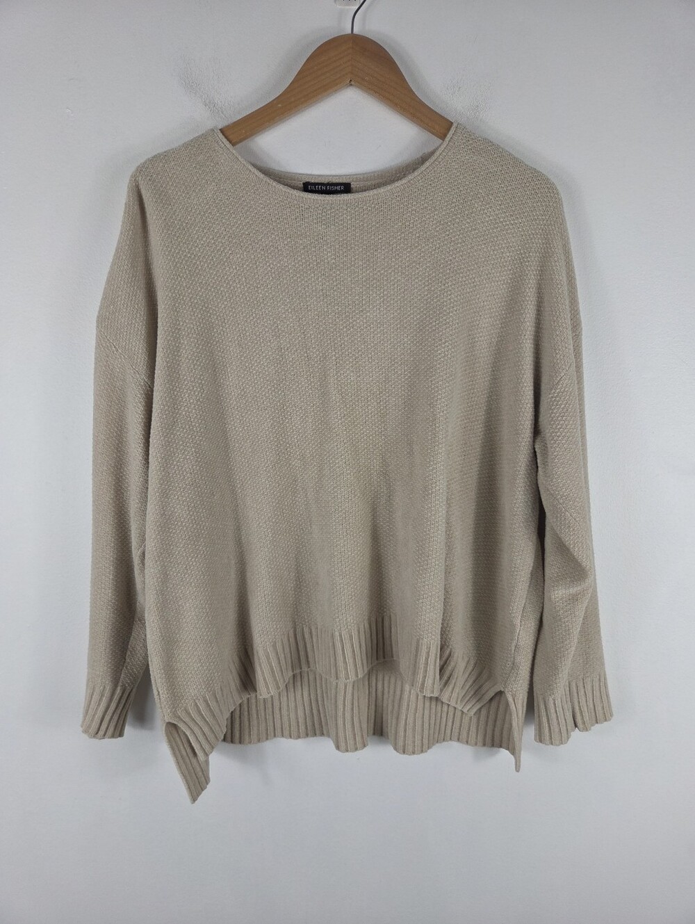 Eilleen Fisher Organic Cotton Chenille Long Sleeve Rolled Neck Boxy Sweater